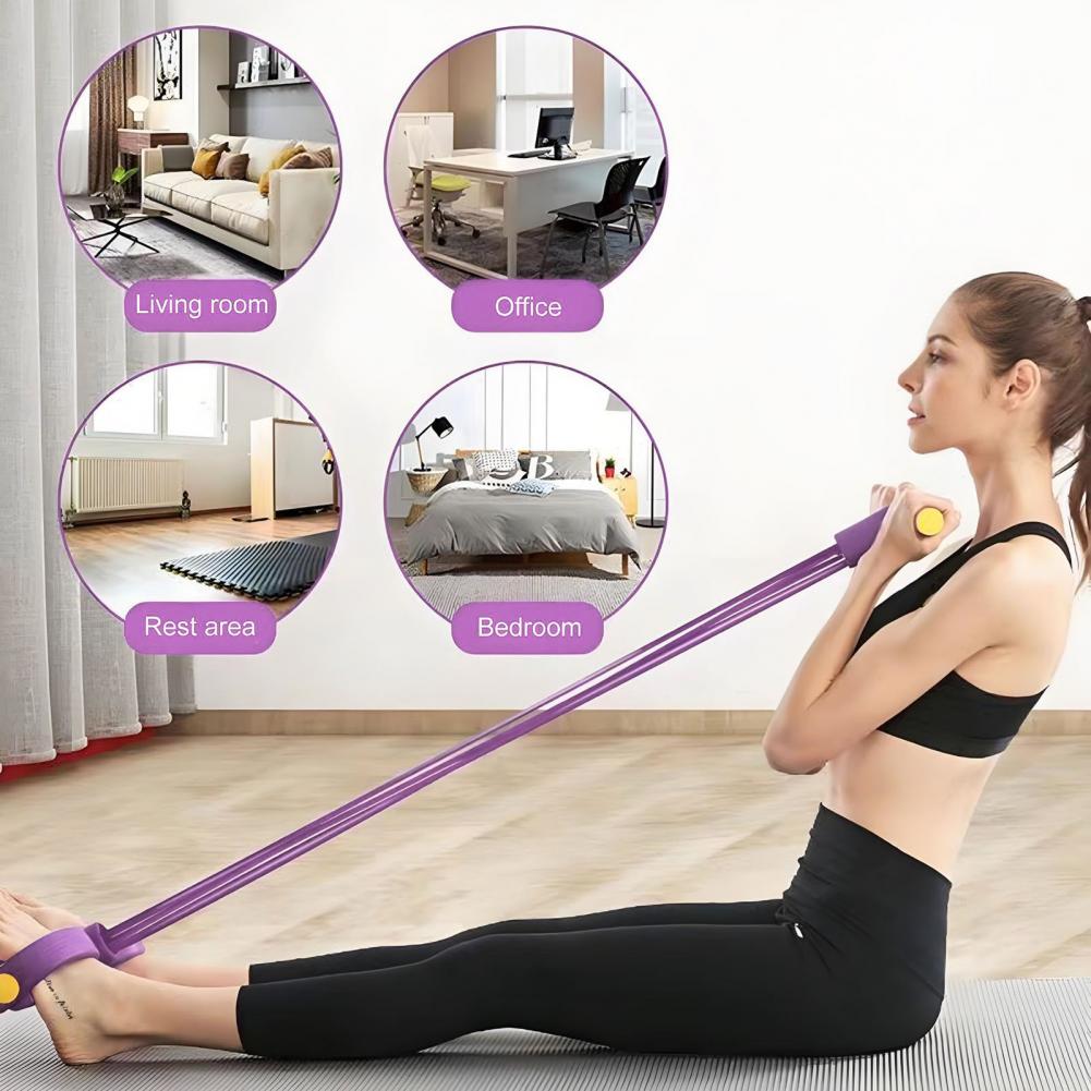 Yoga Pedal Puller Fitness Equipment - Sit-up Pedal Puller Resistance Band 4/6-Tube