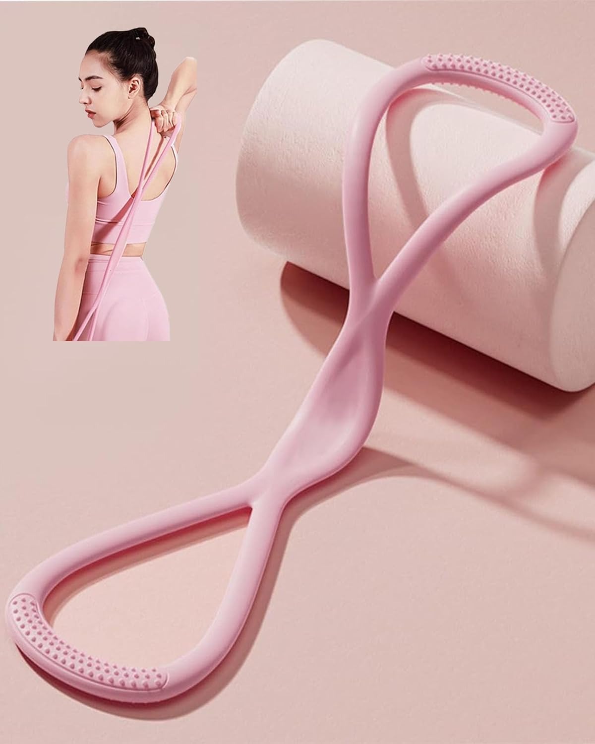 Yoga Fitness Model - Figure-8 yoga resistance band, elastic fitness