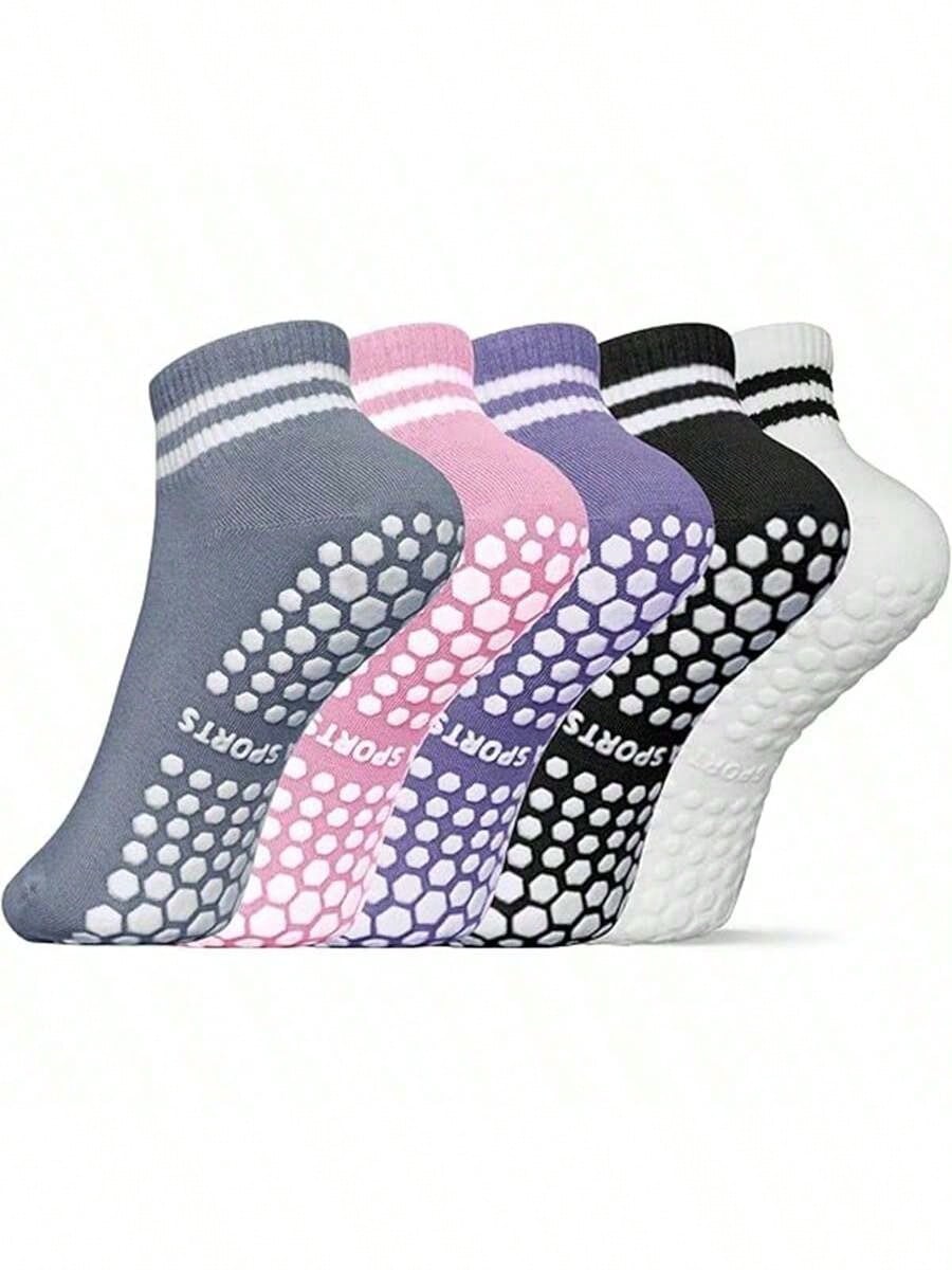 Yoga Fitness Wear - 5 Pairs Women Double Stripe Non