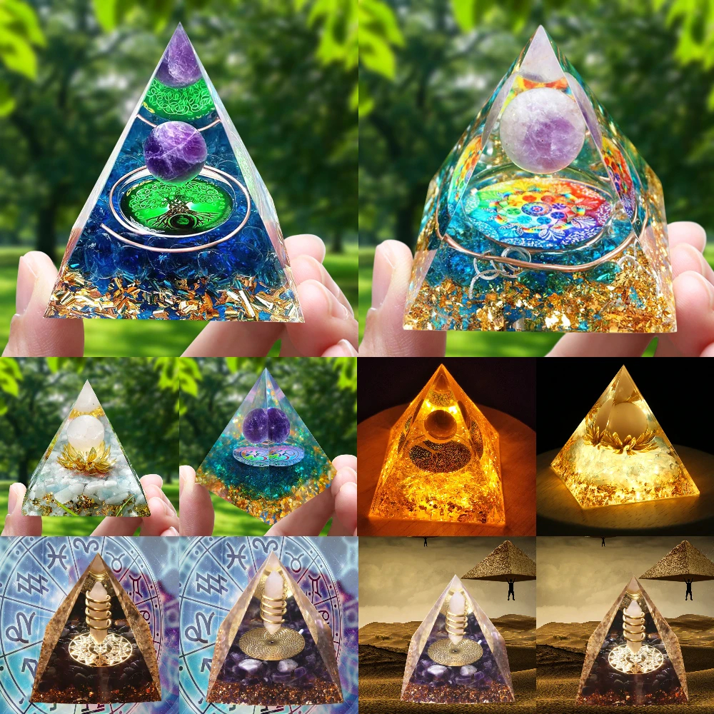 Yoga Fitness Model - Crystal Stone Orgonite Pyramid, Yoga Meditation