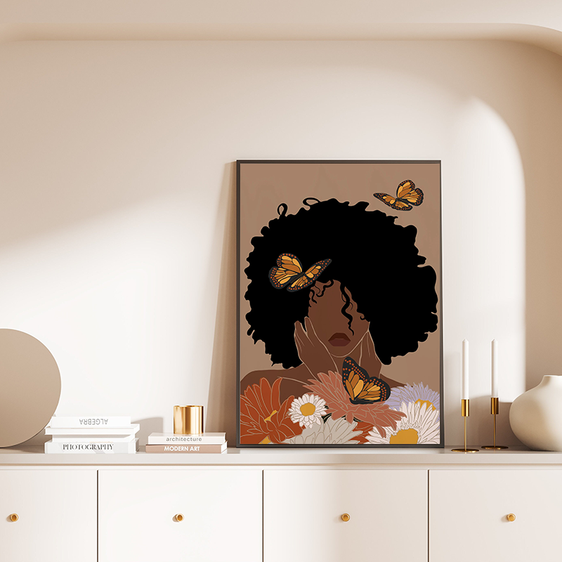 African Woman Flower Head Blac - Yoga Fitness Model recensione e prezzo