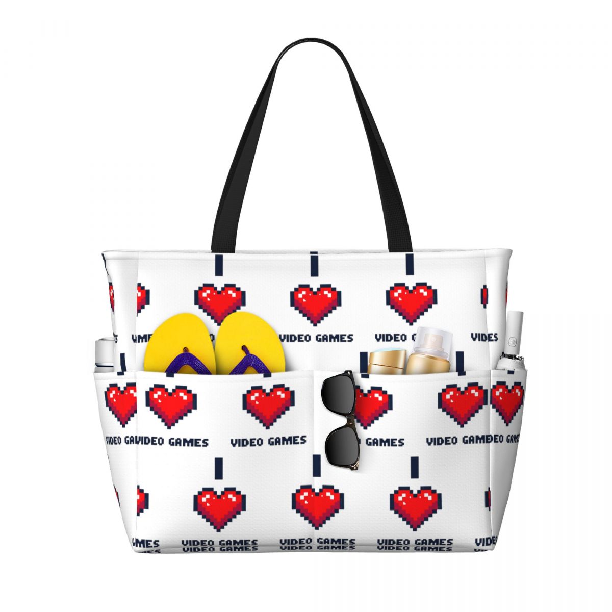 I Heart Video Games Beach Tote - Yoga Fitness Videos Free recensione e prezzo